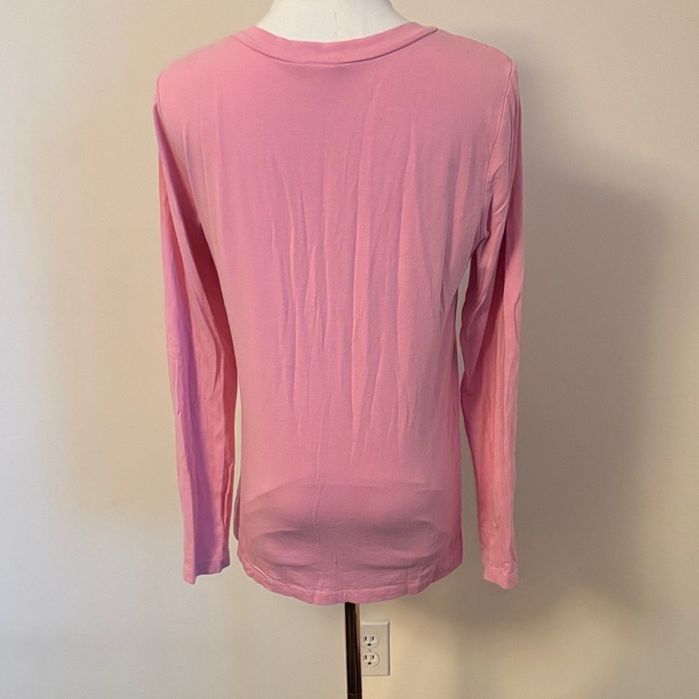 Motherhood Pink Long Sleeve Top with Lace Detail Nursing Wear - Picture 4 of 4